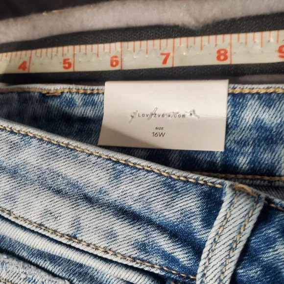 Lovervet by Vervet Flare Jeans Womens 16W High Rise Distressed Tummy Control - Picture 5 of 10